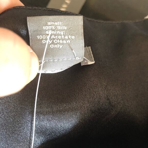 Ann Taylor black white floral off shoulder silk dress  size 4 NEW - Picture 12 of 12